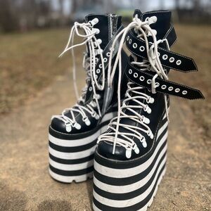 Current Mood Striped Double Stack Platform Boots